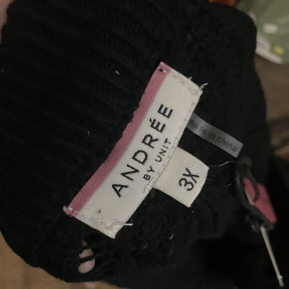 Andrée By Unit Women's Black Knit Sweater 3X NWT - Picture 3 of 4
